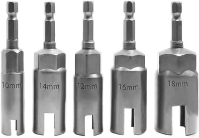 Wingnut Dopsleutel Set 5-delig - 1/4 Inch Hex Shank - Diverse maten 10/12/14/16/18mm - Ideaal voor vleugelmoeren - ShopVlot