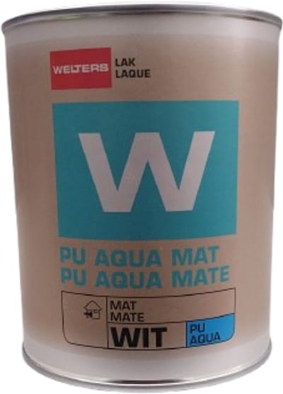 Welters verf pu Aqua mat wit 1 liter