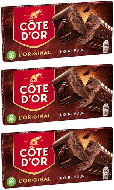 Côte d'Or chocoladereep puur - 400g x 3