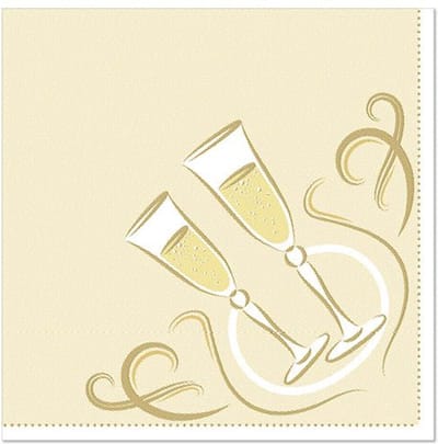 5x 50 Servetten ROYAL Collection 1/4 vouw 40 cm x 40 cm goud Festive Moments