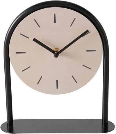 Boltze Home tafelklok analoog zwart design 19x6x22cm klok.