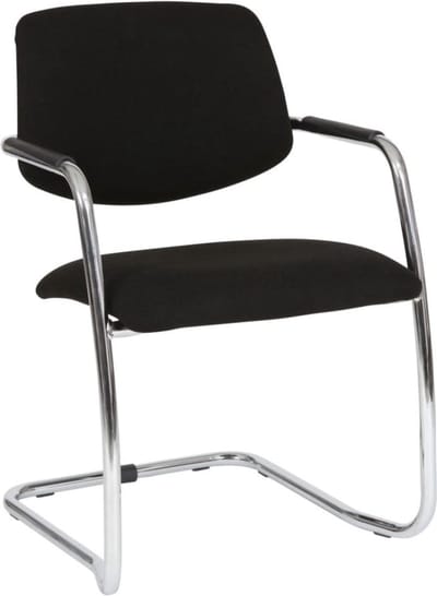 Workliving Vergaderstoel X5 - Sledeframe - Mirage Zwart - frame chroom