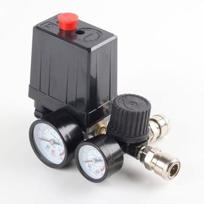 Persluchtcompressor, drukschakelaar, regelklep, drukregelaar, 220V 0-180 PSI manometer (met snelkoppeling).