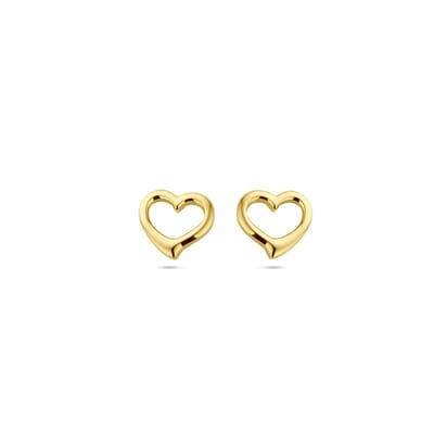 Glams oorknoppen hart 1 micron - Zilver