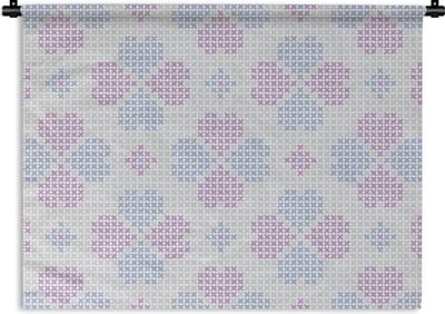 Wandkleed - Wanddoek - Klaver - Patronen - Paars - 120x90 cm - Wandtapijt