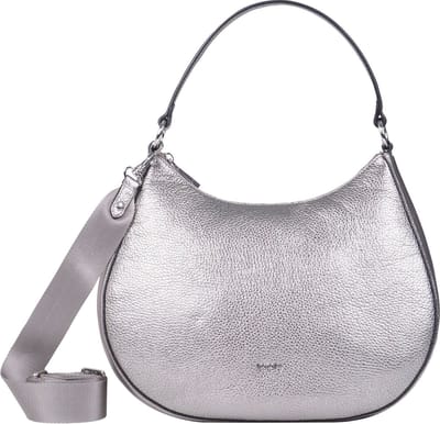 JOOP! Leren Schoudertas Splendere Aja Hobo Gun Zilverkleurig