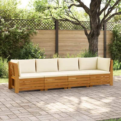 vidaXL - 4 - st - Buiten - bank - set - Massief - Acacia - Hout - Bruin