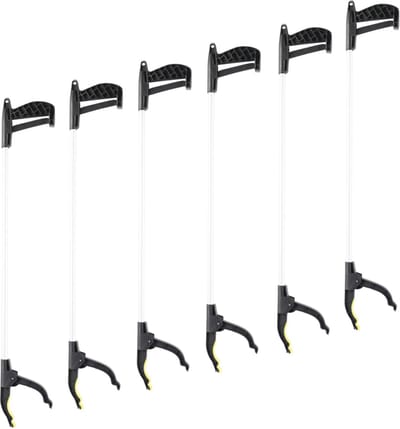Afvalgrijper - Pakket van 12x stuks - met klemgreep - 76 cm - grijphulp - afvalprikker