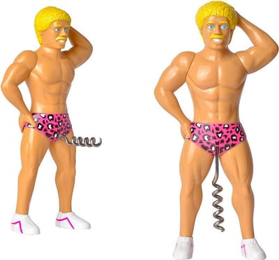 I-total Kurkentrekker Beach Boy 8 X 4 X 20 Cm Beige/roze/geel