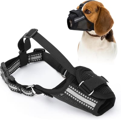 Nobleza - Hondenmuilkorf, Zachte Muilkorf voor Middelgrote Honden, Verstelbare Hondenmuilkorf, Ademend en Comfortabel Muilkorf, Om Bijten en Blaffen te voorkomen (M)