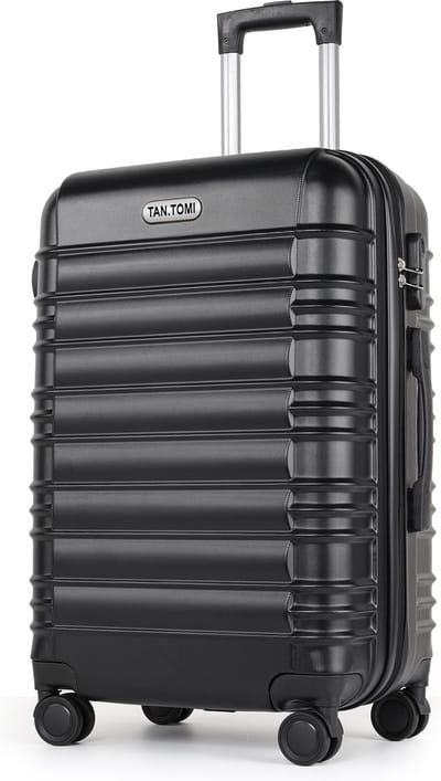 TAN.TOMI Handbagage Koffer - Reiskoffer - 65L - Cijferslot - Lichtgewicht - Trolley - 66x44x27cm - Zwart