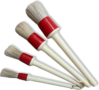 MAUS Hobby - ronde kwasten set met varkenshaar 4 stuks - verschillende maten - universele budget kwast