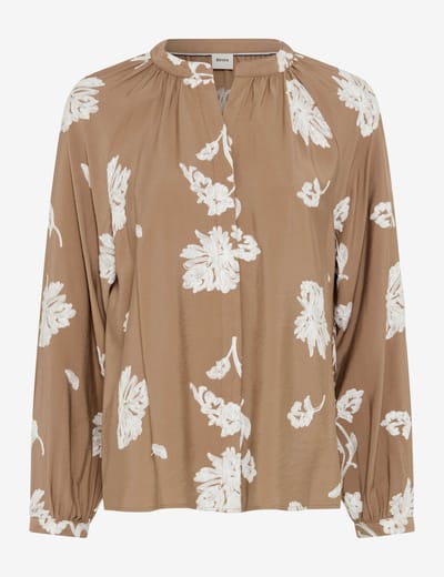 relaxed fit blouse met lange mouwen van viscosemix model 'VIVIAN'
