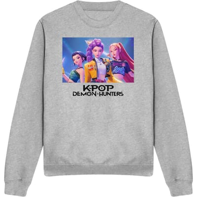 K-Pop Demon Hunters Unisex Volwassen Heroic Huntrix Huntr/X Sweatshirt (Heide Grijs)