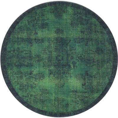 Vloerkleed Yves Rond Groen ø120 cm - Laagpolig Synthetisch Vloerkleed – Vintage / Klassiek Medaillon