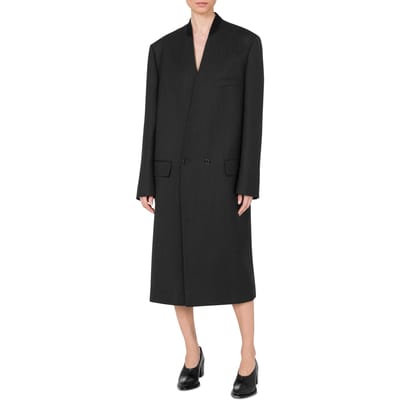 Moschino Yarn-dyed Wool Canvas Coat Grey Size: 40 | Light Jackets Outlet | Dames | Grijs