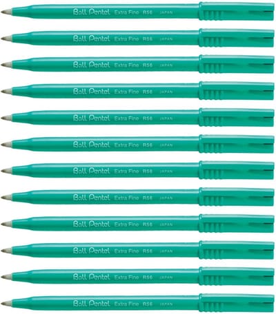 Rollerpen Pentel R56 zwart 0.3mm - 12 stuks