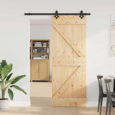 vidaXL - Schuifdeur - NARVIK - Naturel - en - Zwart - 80 - x - 210 - cm - (152,5 - cm)