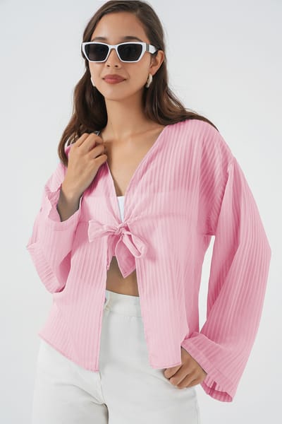 V-hals Blouse met Strik