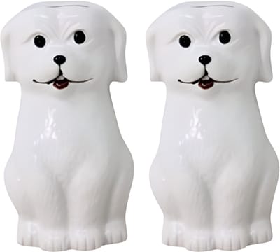 Concorde Waterverdamper radiator - 2x - hond - wit - kunststeen - kinderkamer - 17 cm - luchtbevochtiger