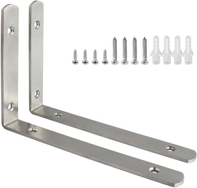 Stevige zwevende planksteunen van roestvrij staal, 2 stuks, 200mm x 140mm, ideaal voor wandmontage en ruimtebesparing
