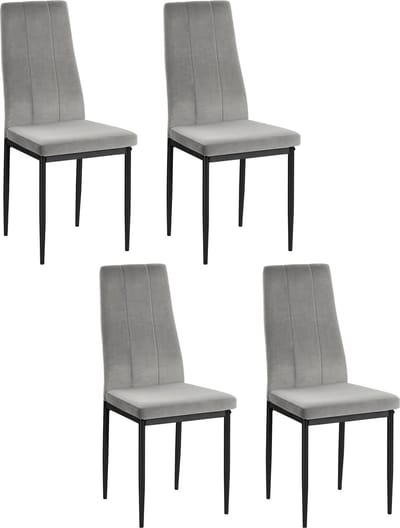 Kelly-Eetkamerstoel - Set van 4 - Lichtgrijs