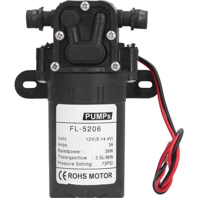 Pompe à diaphragme à tube droit DC12V 36W 73PSI Pulvérisateur électrique agricole Accessoire de pompe à eau DC