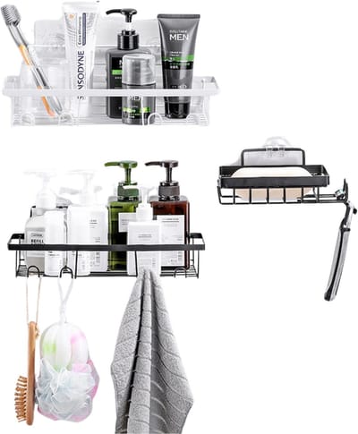 SensaHome - Badkamer Opberg Set - Accessoires Organizer - Industriële Stijl - Modern - -delig - WC - RVS - Zwart