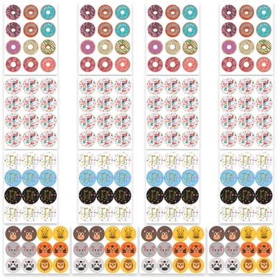 Dailygoods- Stickerset 192-delig - Verjaardagstickers - Taart/Donutstickers - Feestdecoratiestickers - Scrapbook/stickeralbum - Duurzaam PVC materiaal - Decoratiestickers