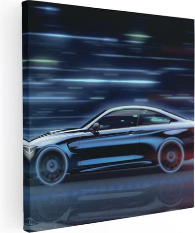 Artaza Canvas Schilderij Auto - 90x90 cm - Wanddecoratie Sportauto - Muurdecoratie Mancave - Schilderijen Op Canvas Modern