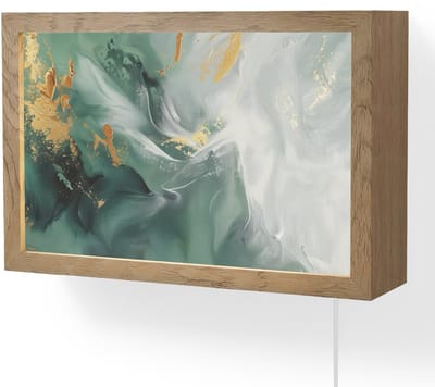 Wandlamp 30x20 cm - Oplaadbaar - Groen - Modern - Marmer - Abstract - Wandlampen binnen woonkamer - Slaapkamer lamp met kabel - Decoratieve nachtlamp - Vloerlamp snoer