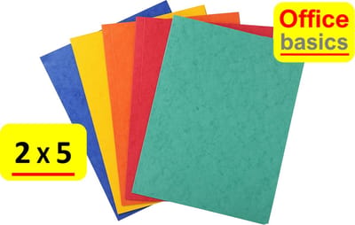 10 x Dossiermap - A4 - Office Basics - extra stevig Manilla karton 400 gr/m² - assorti