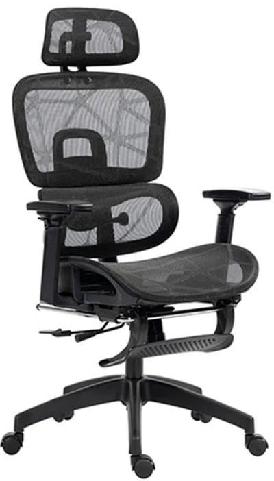 Bureau stoel, 66 x 64 x 114-122 cm, zwart, polyester, armstoel, stoel, werkstoel, met armleuningen en lendensteun, verstelbare hoogte, geschikt voor kantoor en studio.