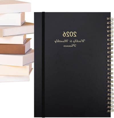 Bureau agenda 2026 - a5 ringband agenda - Weekplanners - Maandplanners - Spiraalgebonden weekkalender - Planner organizer - 21.5 x 16.5 cm - Zwart