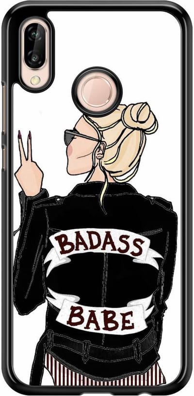 Casimoda® telefoonhoesje - Geschikt voor Huawei P20 Lite (2018) - Badass Girl - Zwart TPU hoesje - Backcover - Multi - Geen opdruk