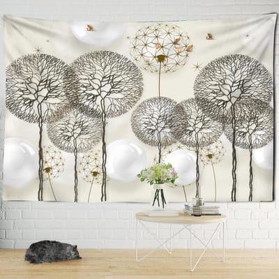 Paardenbloem Ballon Wandtapijt Muurplant Modern Eenvoudige Stijl Bohemien Achtergronddoek Matras Woonkamer Decor 150x100CM