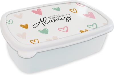 Broodtrommel Wit - Lunchbox - Brooddoos - Quotes - Spreuken - You will forever be my always - Relatie - 18x12x6 cm - Volwassenen