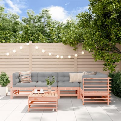 vidaXL - 6-delige - Loungeset - met - kussens - massief - douglashout