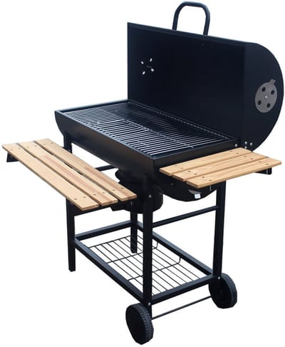Grote Houtskoolbarbecue op Wielen met Deksel, Thermometer en Verstelbare Roosters – Ideaal voor de Tuin