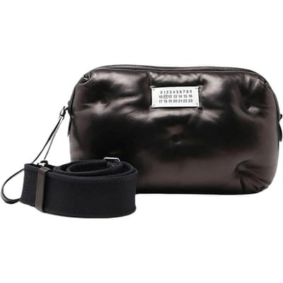 Maison Margiela Mode Casual Logo Applicatie Geplooide Leren Crossbody Schoudertas Heren tassen Zwart SB1WB0002P4300T8013 Basic Set (Bag+Dust Bag) black