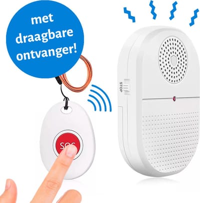 Alarmknop - SOS knop voor Senioren - Draagbaar Model - Senioren Alarm - Personenalarmering - Paniekknop - Hulpknop - Persoonlijke Alarmen - Alarmknop Voor Ouderen en Hulpbehoevenden - Noodknop - Noodoproepknop
