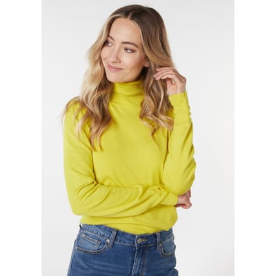 EsQualo Sweater Puff Slve Buttons Warm Olive Maat: XS | Sweaters Outlet | Dames | Geel