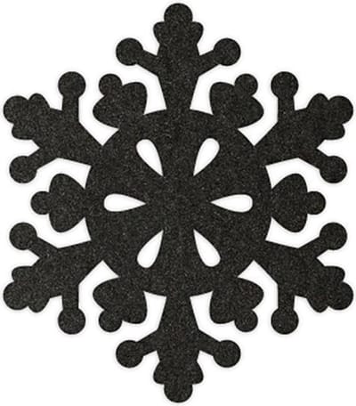 Sneeuwvlok 2 vilt onderzetters - Zwart - 6 stuks - ø 9,5 cm - Kerst onderzetter - Tafeldecoratie - Glas onderzetter - Cadeau - Woondecoratie - Tafelbescherming - Onderzetters voor glazen - Keukenbenodigdheden - Woonaccessoires - Tafelaccessoires