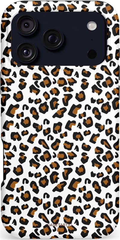 Casetastic hoesje geschikt voor Apple iPhone 17 Pro Max - MagSafe - Dubbellaagse bescherming - Panter abstractie - Fashion Case - Zwart Wit Grijs Bruin