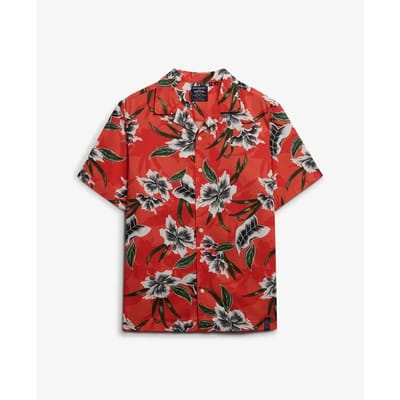 Superdry Hawaiian Print Overhemd Met Korte Mouwen Rood S Man