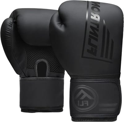 Professionele Bokshandschoenen voor Mannen en Vrouwen, 12OZ Training Gloves voor MMA, Muay Thai en Kickboksen, Zwart Matte Leer voor Sparring en Vechttraining