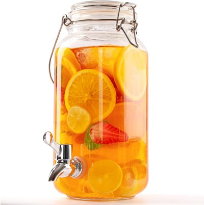Store_8 - Glazen Drank Dispenser - 2,5 Liter - Ideaal voor Feesten - Transparant - Tapkraan - Perfect voor Sap, Water en Cocktails - Geschikt voor ...
