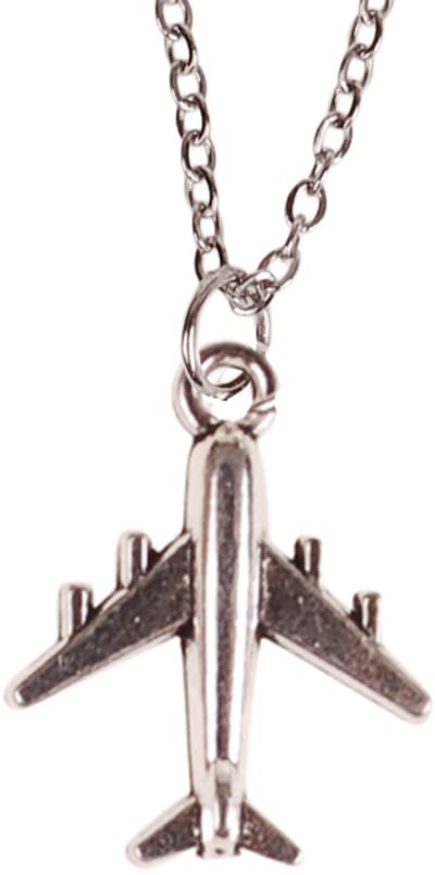 Ketting Zilverkleurig 55cm - Hangertje Vliegtuig zilverkleurig