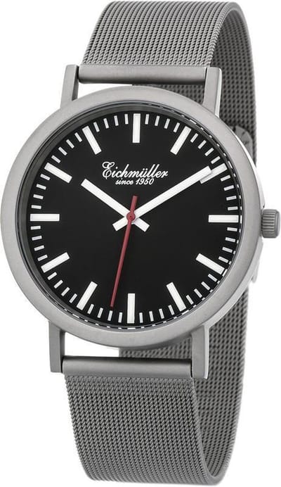 Eichmüller Stationsklok Herenhorloge met Stalen Milanese Mesh Horlogeband - 40 mm