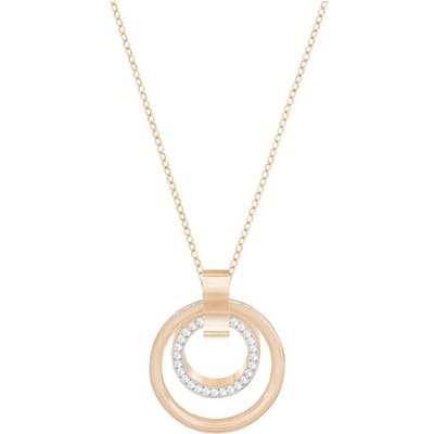 Swarovski Hollow Fashion Uitgesneden Rond Imitatiekristal Ketting Damesketting 5349418 Box (Random Color),F,Rose Gold white